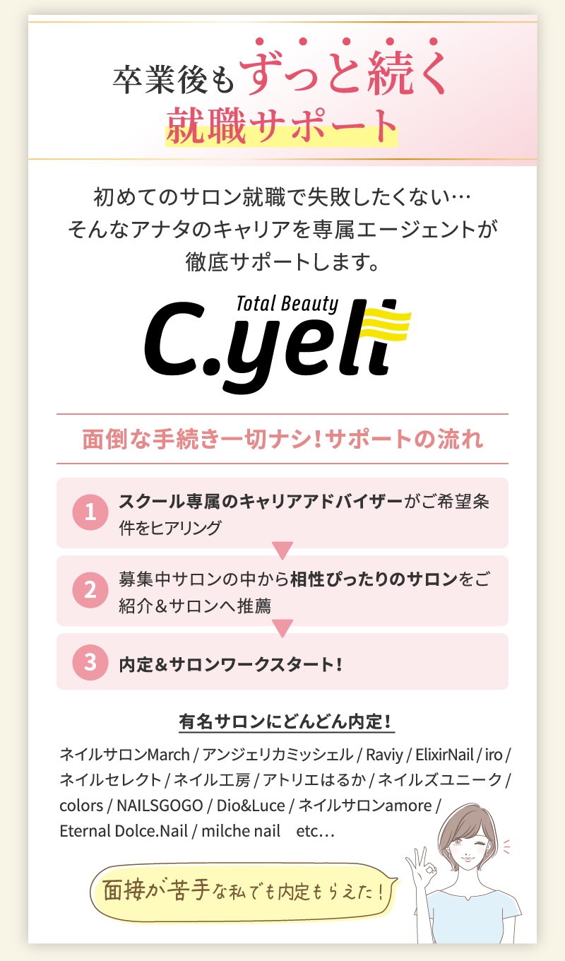 卒業後もずっと続く就職サポート