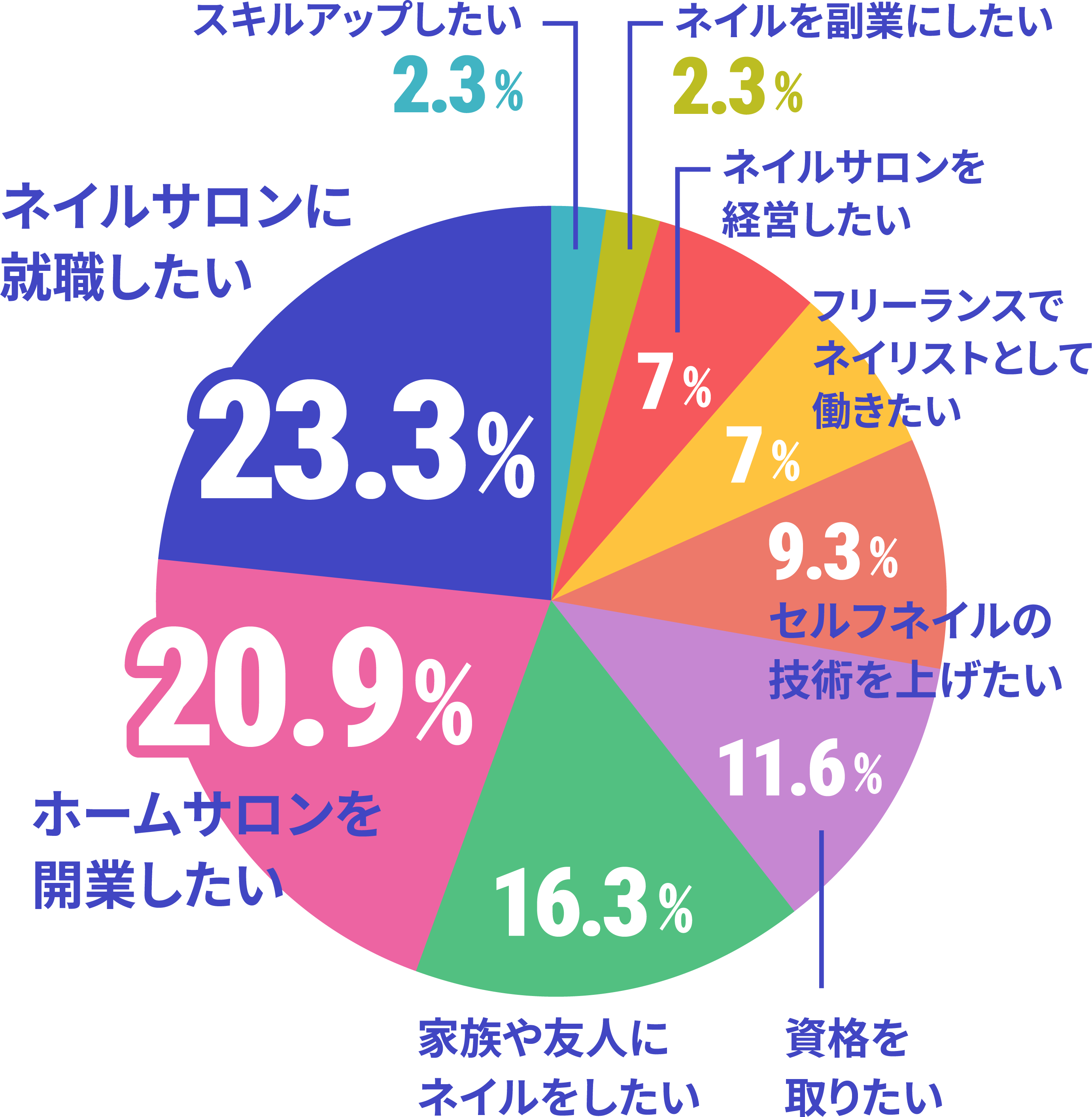 ネイルスクール在校生の卒業後の夢・目標のデータ