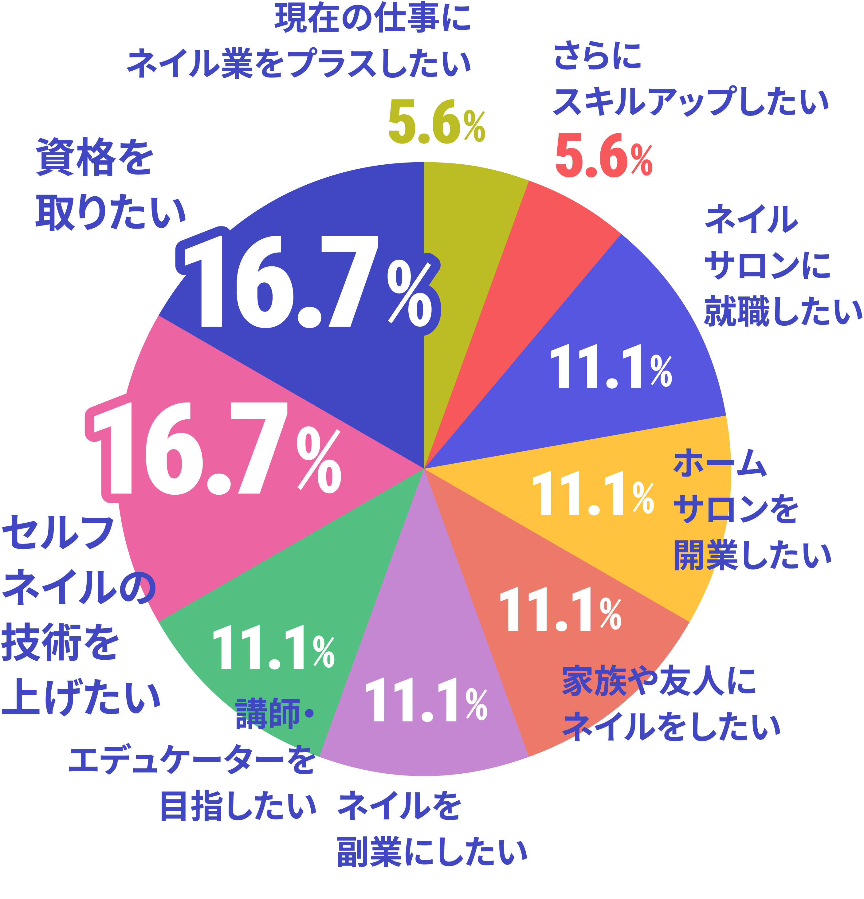 ネイルスクール在校生の卒業後の夢・目標のデータ