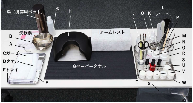 ネイルにおけるテーブルセッティングの画像