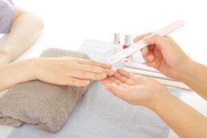 ネイリスト検定1級の練習風景